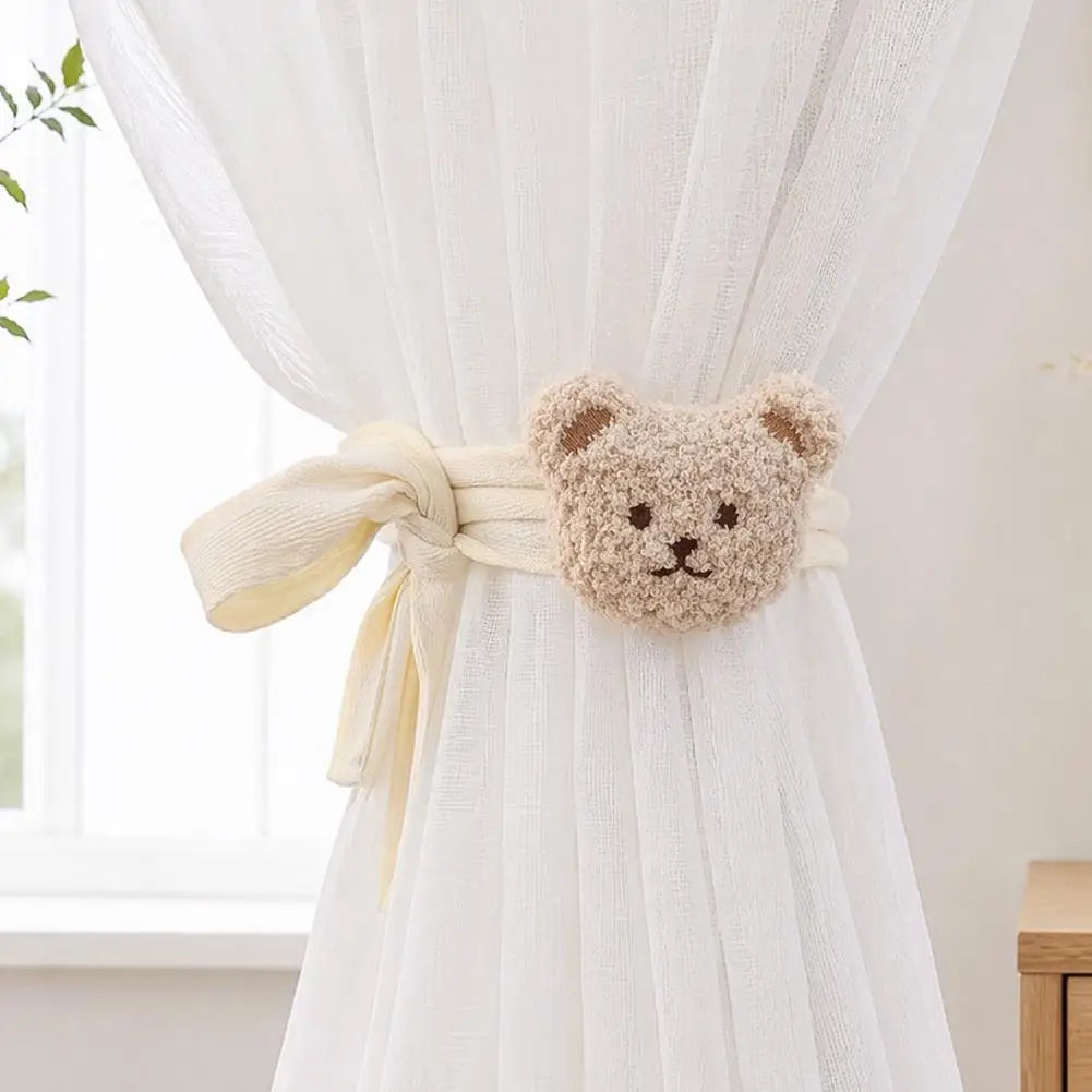 accessoires fenêtre enfant décor animaux lion ours fleurs tissu coton adhésif mignonnette