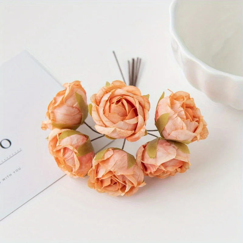 bouquet artificiel roses vintage romantique anniversaire mariage baby shower intérieur feuillets verts