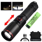 torche rechargeable 30w led noire camping intense réglable vertical moderne
