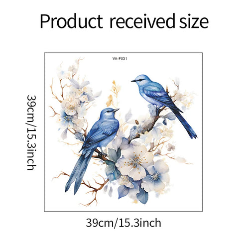 sticker mural fleurs oiseaux papillons classique art floral adhésif chambre salon