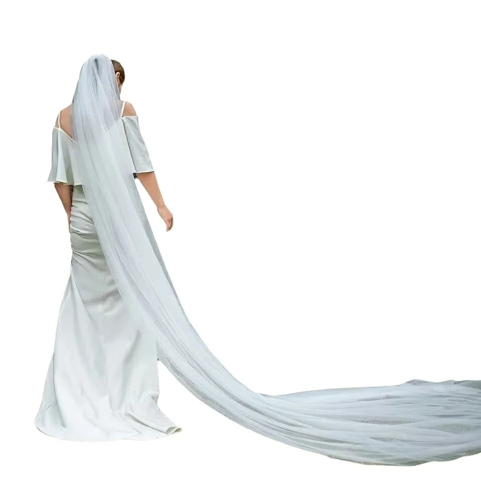 voile mariée deux couches tulle transparent classique blanc ivoire adult female