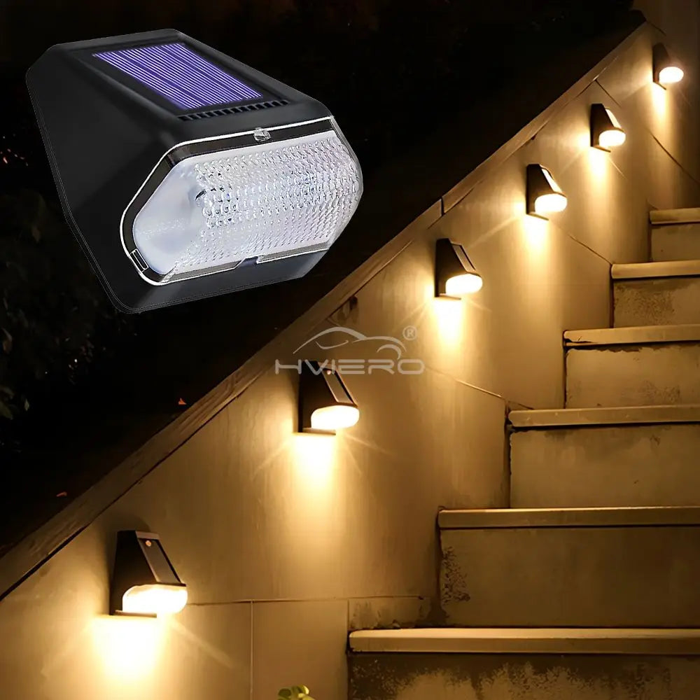 éclairage solaire mural moderne noir ip65 led 5mètres autoinstallation jardin extérieur