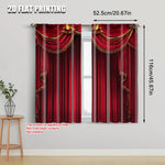 rideaux occultants rouge élégants franges dorées opaques moderne chambre salon pièces polyester