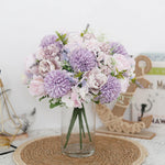 bouquet fleurs artificielles pivoine mariage anniversaire baby shower intérieur décoration élégante moderne bleu rose