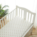 draps lit bébé coton fleurs pois blanc vert rose beige moderne élastique doux maternité