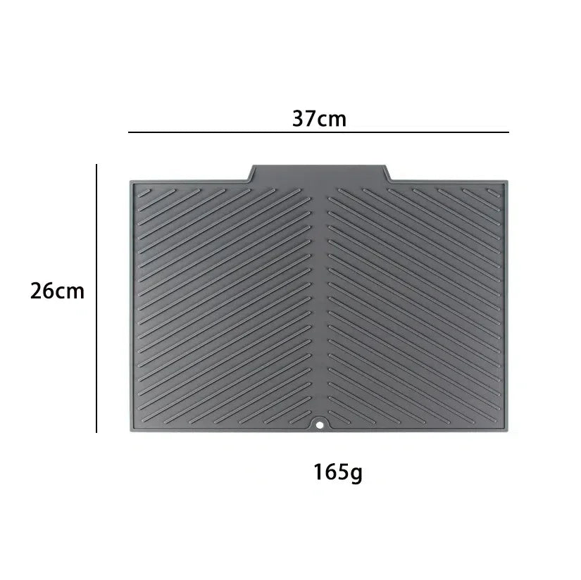 tapis table silicone rectangulaire moderne rayures ondulées gris noir protection cuisine support vaisselle