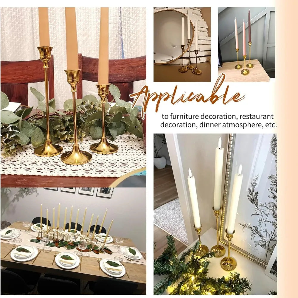 décoration intérieure moderne bougeoirs dorés support bougie ensemble 6pcs 48pcs chandelles blanches maison