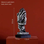 statuette or silencieux homme masqué moderne abstraite art classique hauteur 31cm largeur 11cm poids