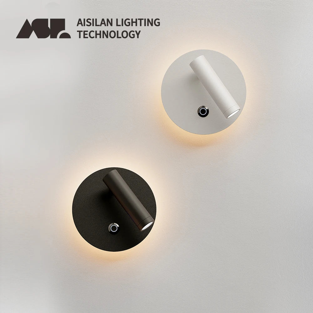 lampe murale moderne led dimmable blanc mat interrupteur tactile fixée mur chambre entree