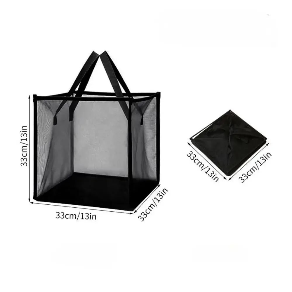 panier linge noir gris transparent maille polyestère pliable moderne poignées grande capacité