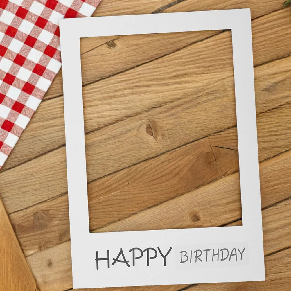 cadres photo anniversaire happy birthday bois carton decor party selfie photo booth props