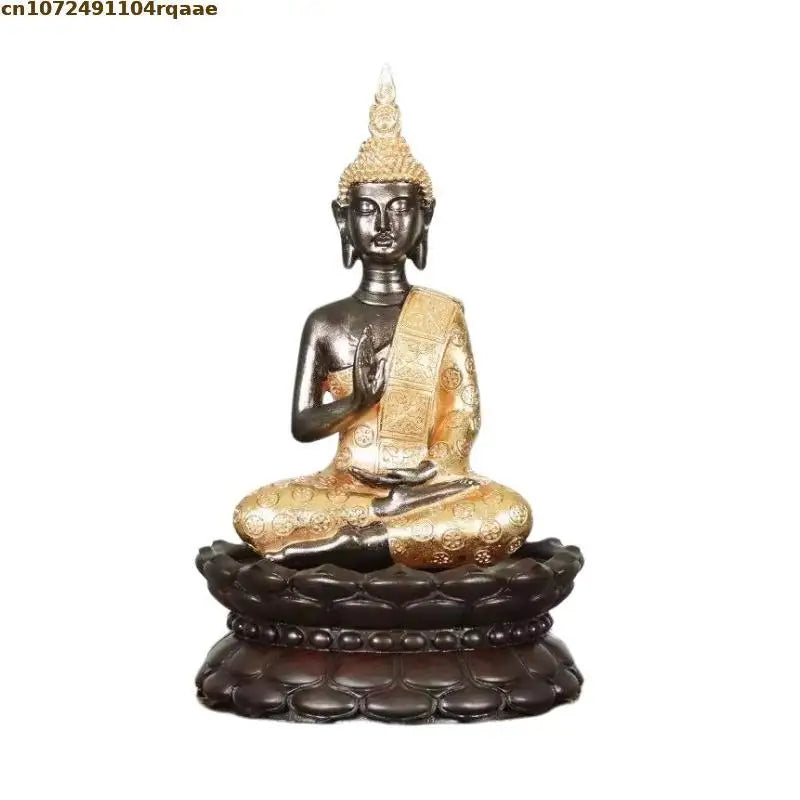statue bouddha bois support artisanal motif floral vintage décoration maison trépied ornements chinois