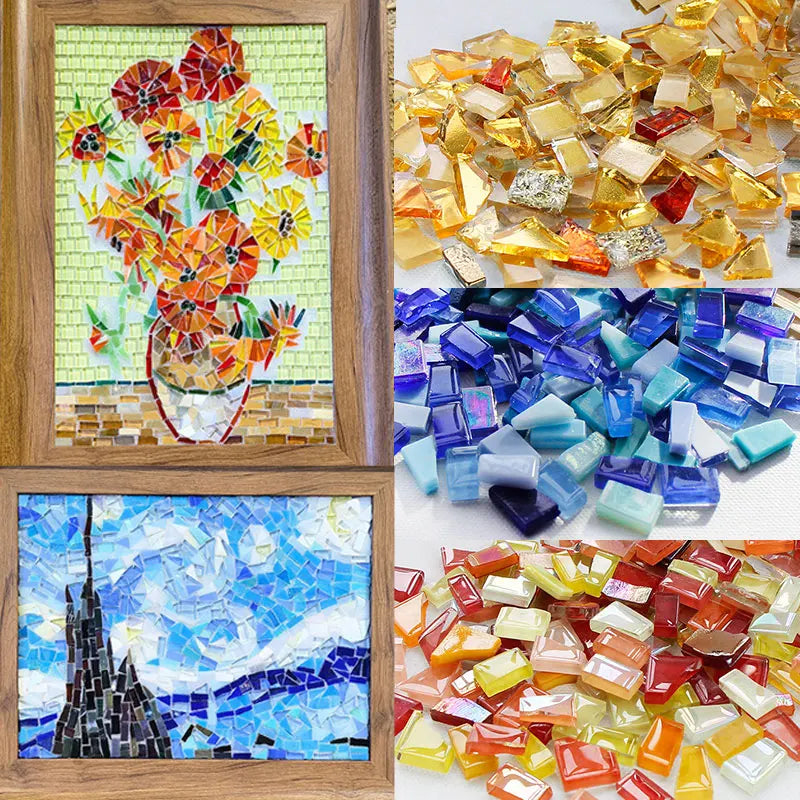 mosaïque multicolore carreaux brillants moderne adhésif papier rouleau tasse sous verres vase artisanat décoration