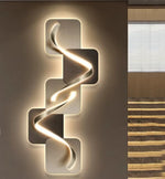 applique murale contemporaine led blanc gris spirale relief 100x46cm 120x55cm