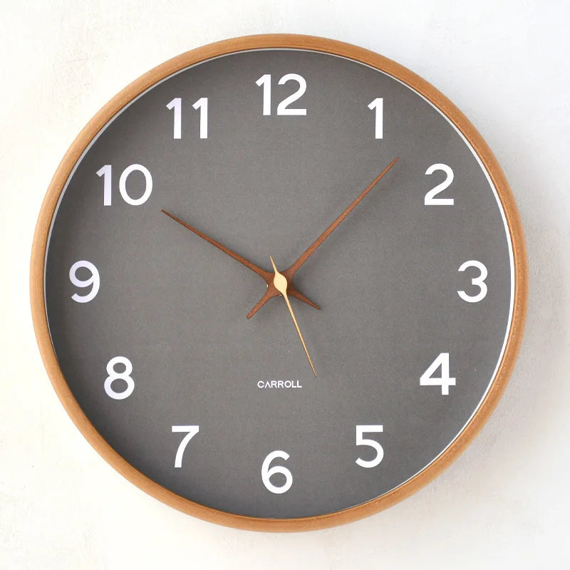 horloge murale bois naturel quartz minimaliste 10 pouces 12 pouces 14 pouces chambre salon