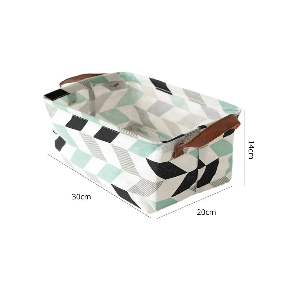 Boîte rangement jaune clair motifs géométriques sur étagère