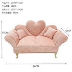 meubles miniatures salon rose velours cœurs romantique girly miroir coffre bijoux coussins figurines