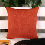 housse coussin carré texture tissée rustique couleur beige orange vert olive