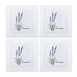 serviette cuisine lin blanc brodée motifs plantes aromatiques naturelle table élégante