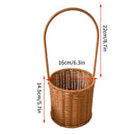 panier tressé marron clair réutilisable multiple uses fleurs artificielles anneaux métalliques traditionnel rangement maison