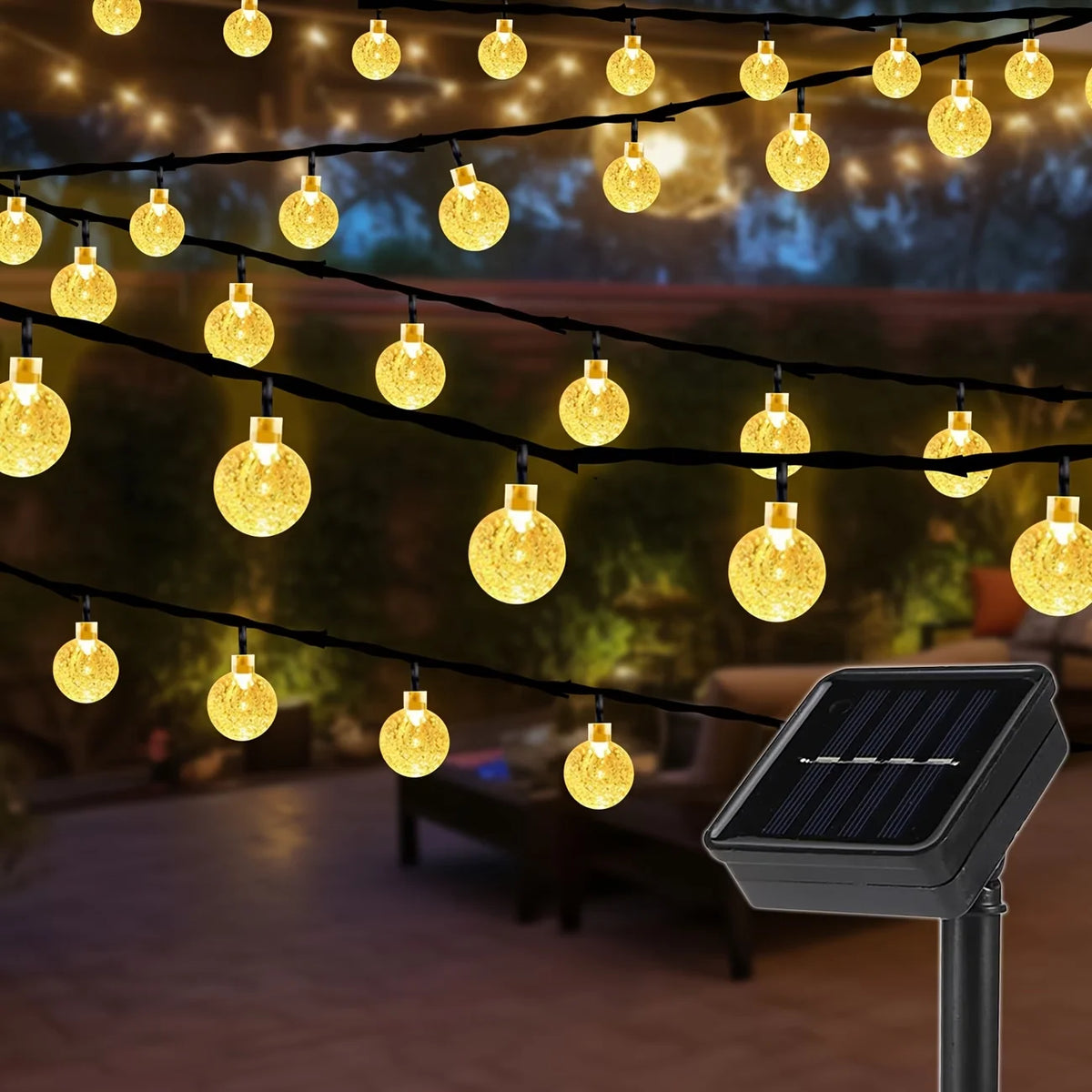 guirlande lumineuse solaire 20 30 50 100 led blanc multicolore translucides clips modernes