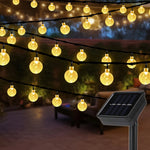 guirlande lumineuse solaire 20 30 50 100 led blanc multicolore translucides clips modernes