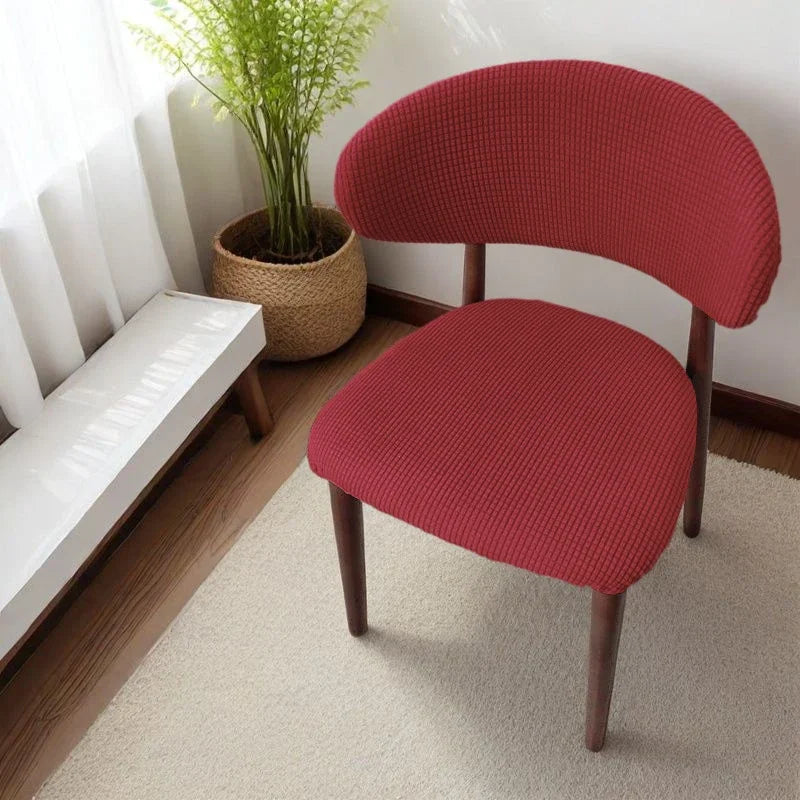 housse chaise moderne tissu carreaux beige gris vert adhésif polyester