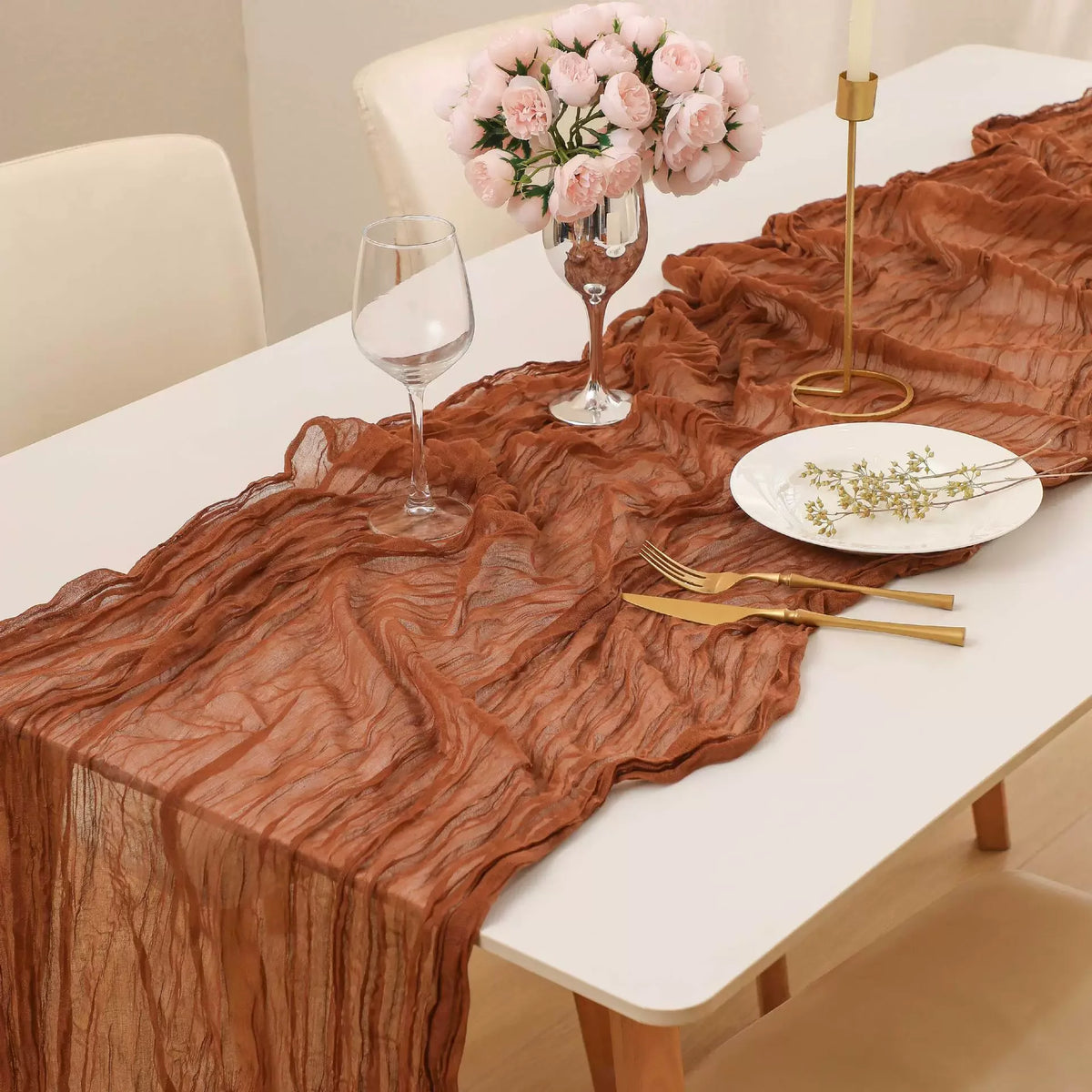 serviette table beige clair rayures fines moderne décoration table banquet