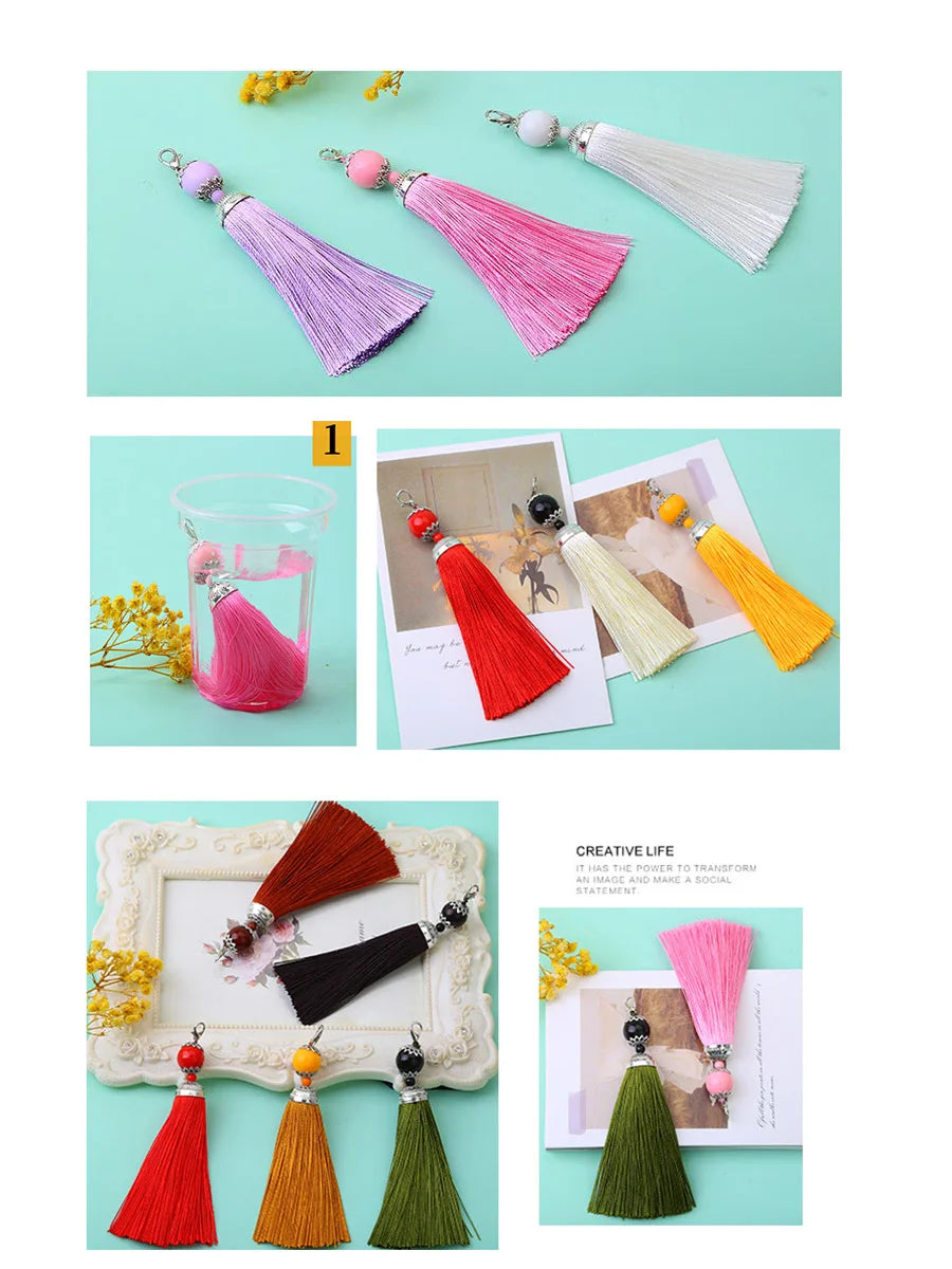 lot pompons rideaux clips décoration textile maison chic rouge