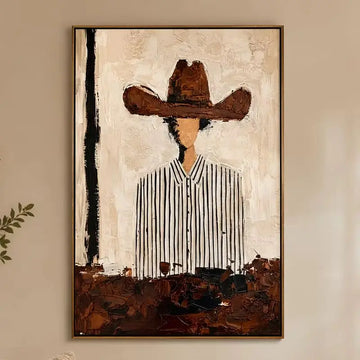 tableau abstrait moderne impression toile peinture expressionniste sans cadre vertical beige noir brun
