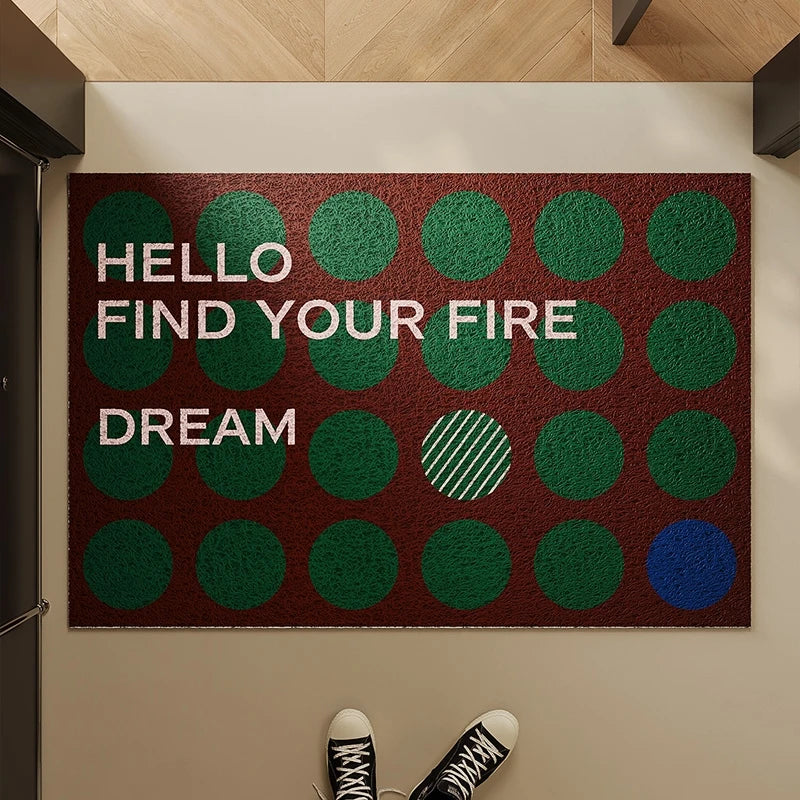 tapis sol moderne motif cercles colorés pvc antidérapant entrée maison intérieur décoratif large