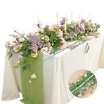 arche décorative mariage violet clair fleurs artificielles romantique roses dahlias eucalyptus guirlande bouquet