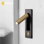 lampes murales modernes interrupteur bouton lisse métallique noir argenté bronze doré minimaliste