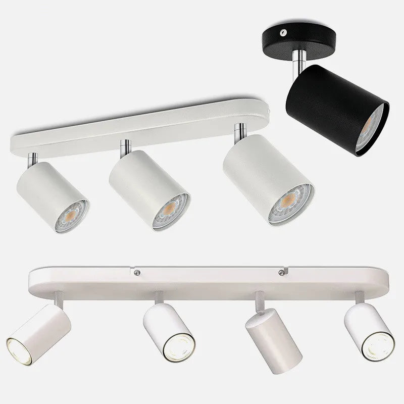Spot LED moderne têtes directionnel noir vis fixations 220V