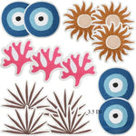 patch décoratif brodé orange marron rose bleu soleil corail oeil turc écologique coton polyester