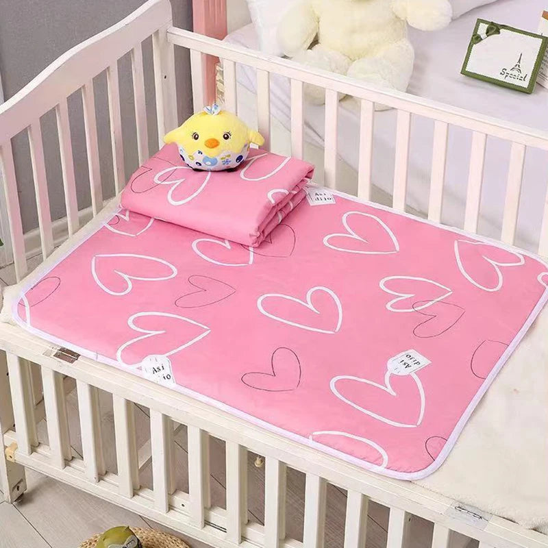 drap berceau imperméable coton reutilisable rayures ours lapins animaux coeurs clips
