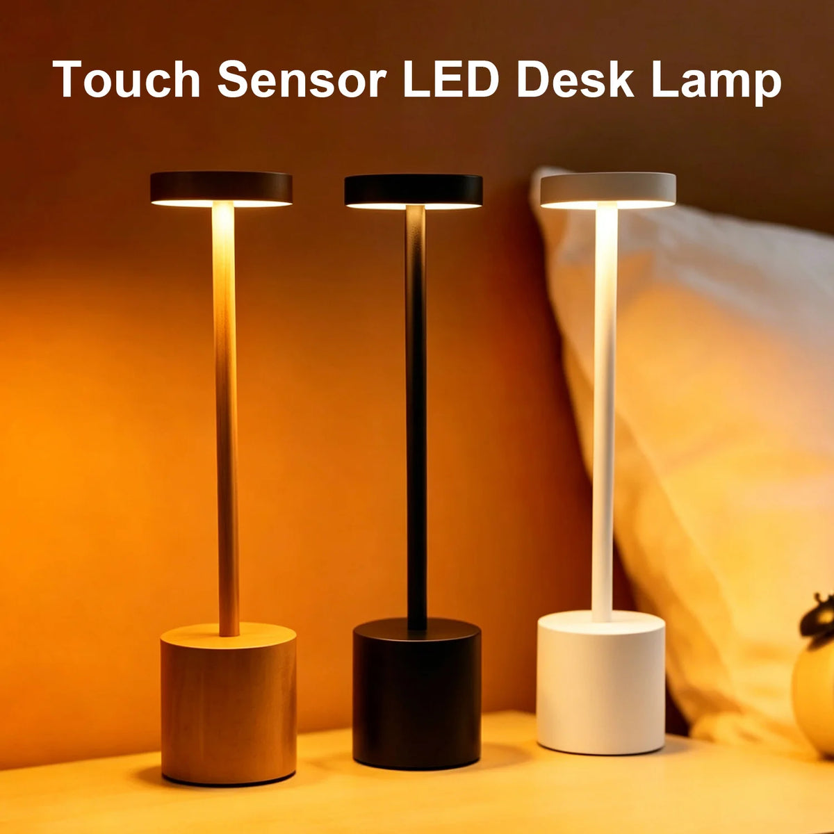 veilleuse led rechargeable tactile or noir blanc moderne couleurs réglable ambiance chambrehôtelbarDecoration