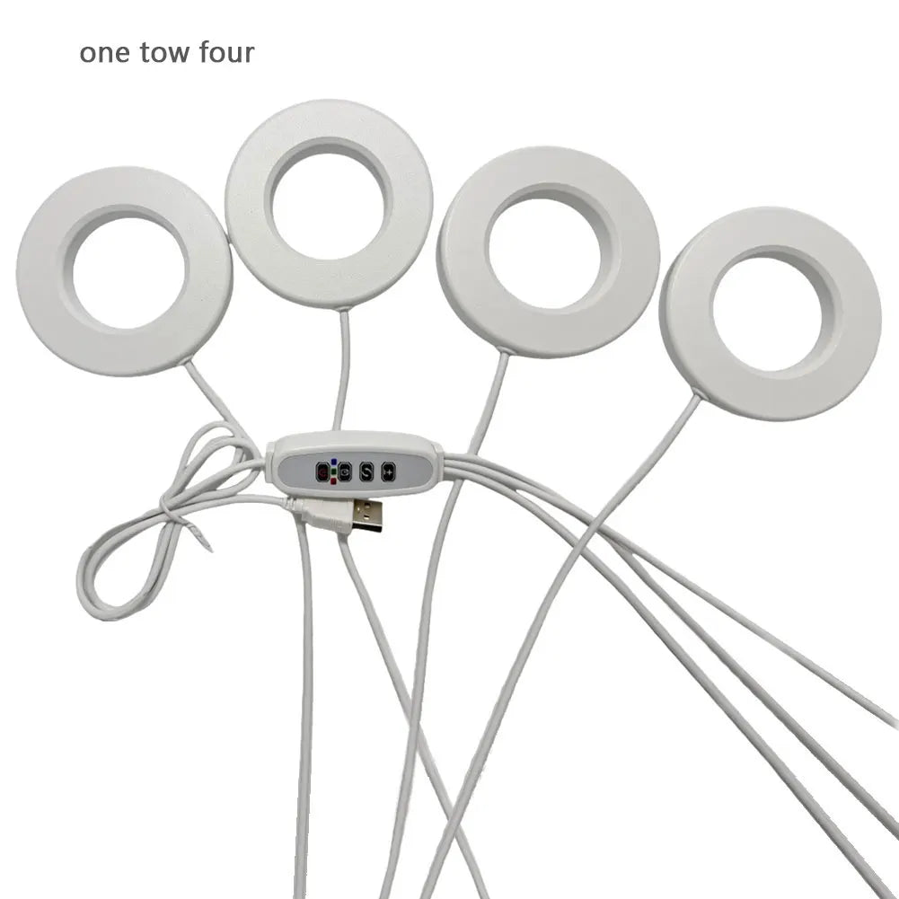 lampe led plante hauteur réglable lumière blanche circulaire moderne câble usb interrupteur