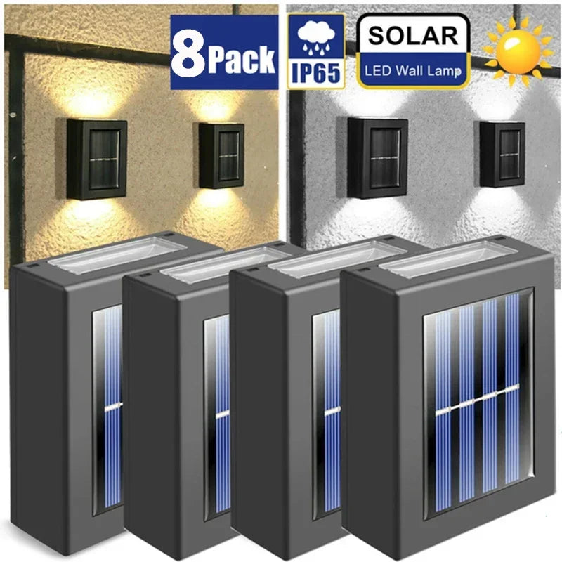 lampe murale solaire led noire moderne imperméable ip65 fenêtre transparente