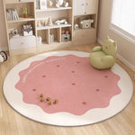 tapis rond nuage enfant moderne rose clair antidérapant 80x80cm 120x120cm salon chambre