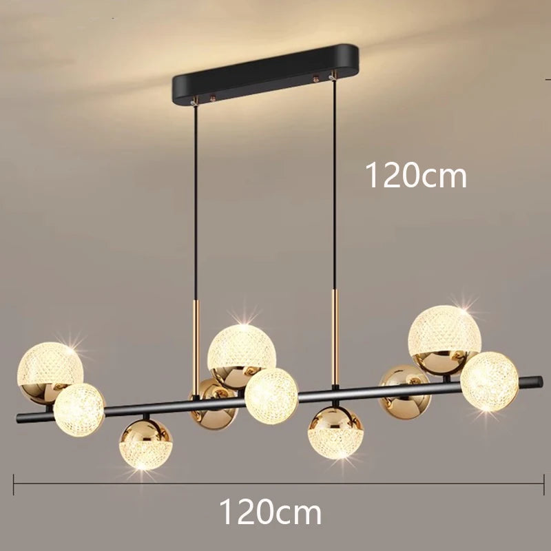 suspension lumineuse moderne géométriques noir doré led 249 2000lm