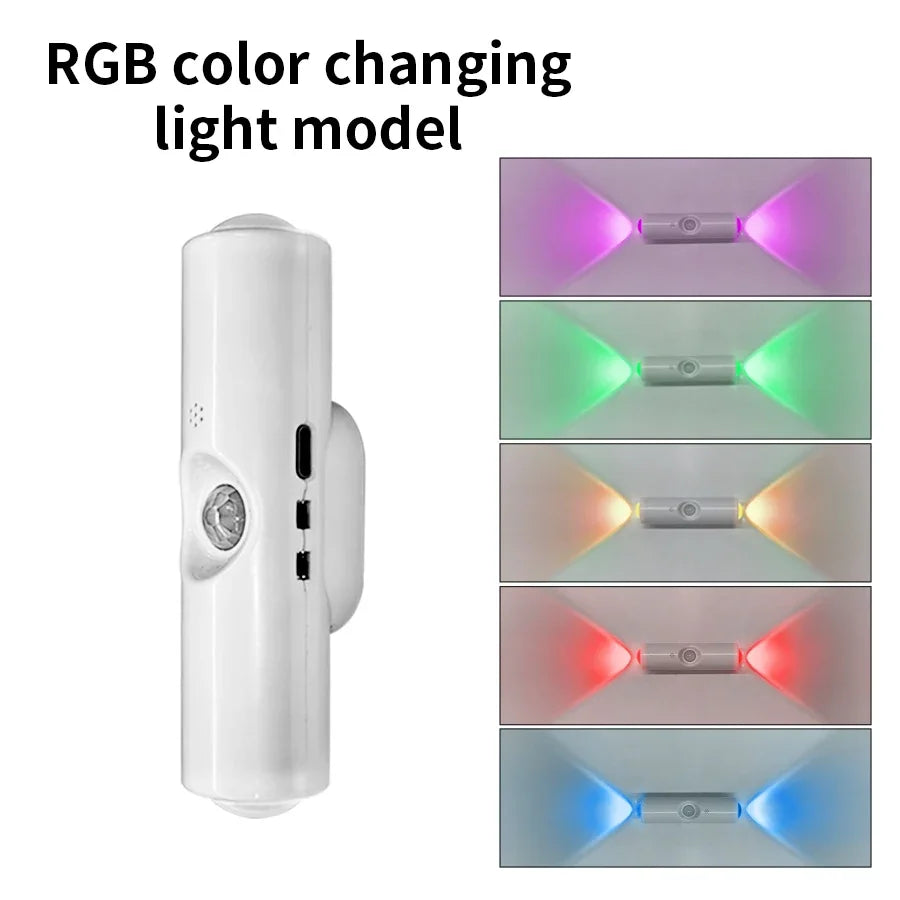 lampe nuit led rechargeable aimantée blanc moderne capteur mouvement veilleuse rond lisse 10cm usb
