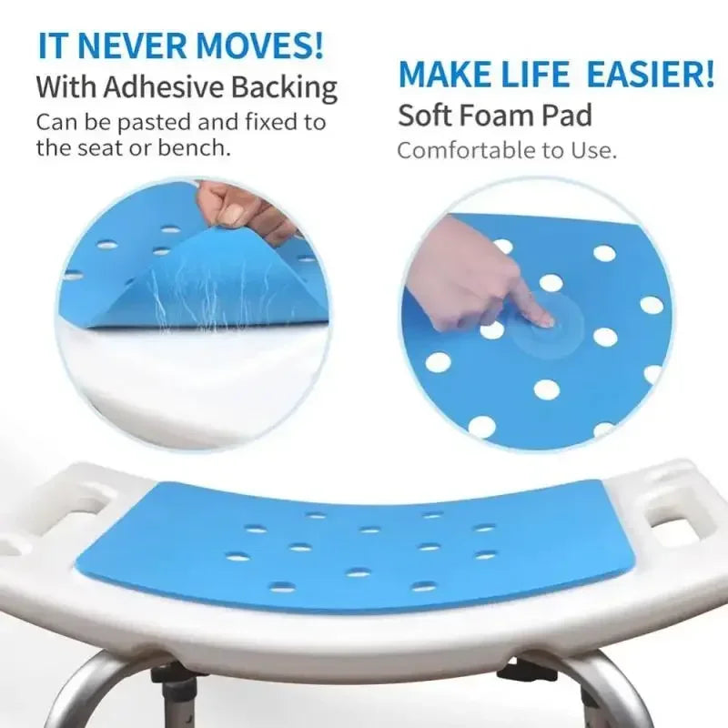 boule bain coussin chaise douche support moderne adhésif bleu blanc perforé doux sécurité salle