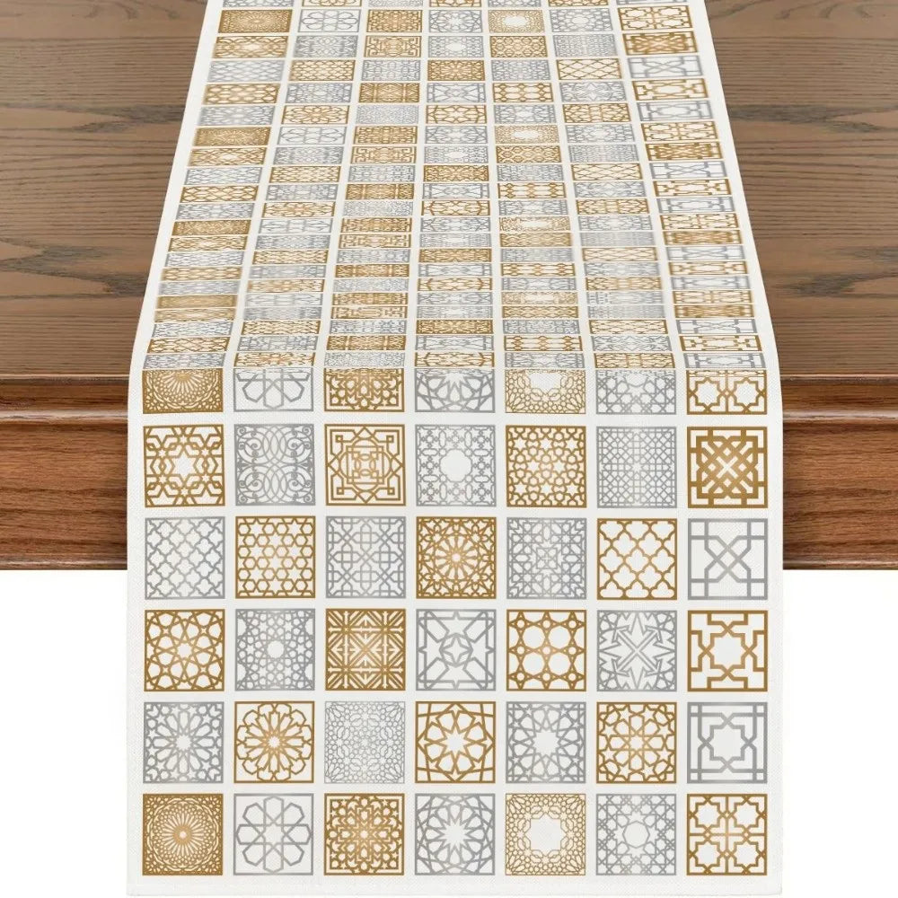 table table islamique motifs fleurs orientaux decor mariage fete Ramadan Aïd Moubarak