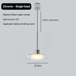 lampe suspendue led moderne noir blanc transparent minimaliste interrupteur bouton acrylique verre chambre salon