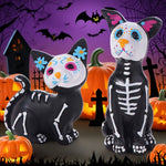 figurines animaux squelettes halloween noires fleurs peintes citrouilles araignées déco automne