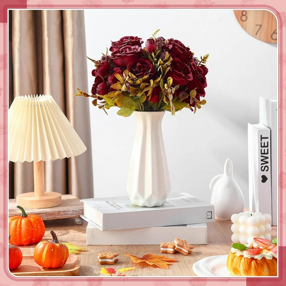 décoration intérieure bouquet fleurs artificielles soie rouge rose blanc modernes élégantes mariage anniversaire chambre