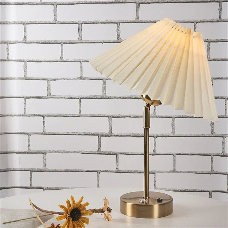 lampe table plissée réglable moderne led adhésive opaques blanc salon chambre