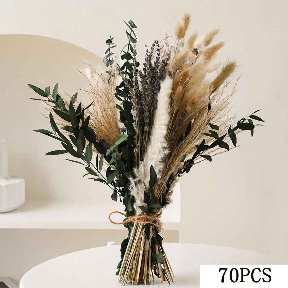 bouquet graminées séchées pampas blondes beiges vases décor maison anniversaire mariage