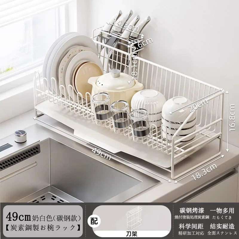 égouttoir vaisselle acier inoxydable moderne assiettes tasses cuillères couverts support cuisine respectueux environnement multifonctionnel